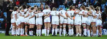 England Womens Rugby Team Huddle With Arms Linked